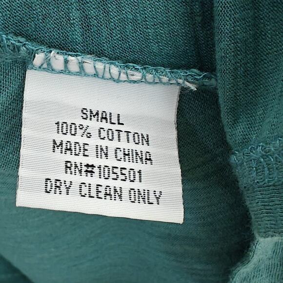 Double D Ranch Beaded Embroidered Tunic Top Size Small Teal Green Cotton Boho - Picture 9 of 9